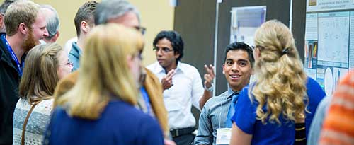 Student presenting at a conference